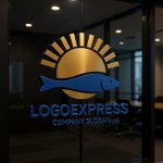 画像15: 魚と太陽が織りなす鮮魚海鮮ロゴ (15)
