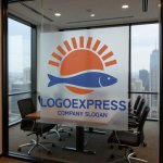 画像11: 魚と太陽が織りなす鮮魚海鮮ロゴ (11)