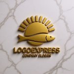 画像13: 魚と太陽が織りなす鮮魚海鮮ロゴ (13)