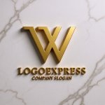 画像13: W字の立体的で先進的な連結ロゴ (13)