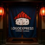 画像15: 寿司と家が融合したユニークなグルメロゴ (15)