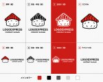 画像18: 寿司と家が融合したユニークなグルメロゴ (18)