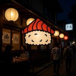 画像8: 寿司と家が融合したユニークなグルメロゴ (8)