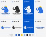 画像18: ベレー帽をかぶった画家のゾウのクリエイティブロゴ (18)