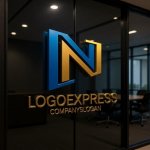 画像15: N字の幾何学的先進的グラデーションロゴ (15)