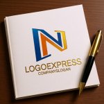 画像6: N字の幾何学的先進的グラデーションロゴ (6)