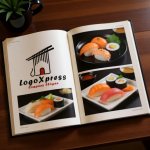 画像9: 箸と家が融合したヌードル和食ロゴ (9)