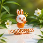 画像12: 歯磨きをするうさぎのかわいいロゴ (12)