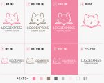 画像18: 本をめくる猫のかわいいロゴ (18)