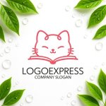 画像9: 本をめくる猫のかわいいロゴ (9)