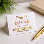 画像16: ほっぺがキュートな猫のイラストロゴ (16)