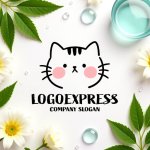 画像9: ほっぺがキュートな猫のイラストロゴ (9)