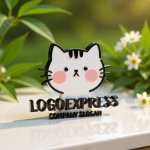 画像12: ほっぺがキュートな猫のイラストロゴ (12)