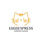 画像3: ほっぺがキュートな猫のイラストロゴ (3)