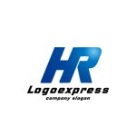 画像1: 先進的なアルファベット「HR」のロゴ (1)
