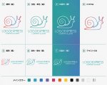 画像18: カラフルなラインで描かれたカタツムリのロゴ (18)