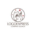 画像1: 可愛らしい猫のトリミングロゴ (1)