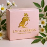 画像10: クローバーを運ぶ小鳥のかわいいロゴ (10)
