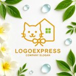 画像9: 猫と家をモチーフにした温かみのあるロゴ (9)