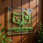 画像11: 猫と家をモチーフにした温かみのあるロゴ (11)