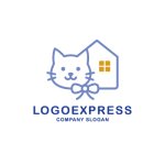 画像3: 猫と家をモチーフにした温かみのあるロゴ (3)