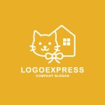 画像4: 猫と家をモチーフにした温かみのあるロゴ (4)