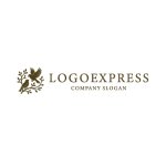 画像2: 木の枝で戯れる二羽の小鳥のナチュラルロゴ (2)