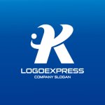 画像4: ダイナミックな軌道を描く「K」または「R」の先進的ロゴ (4)