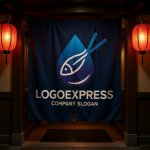 画像15: 鮮魚と滴をモチーフにした和食日本料理ロゴ (15)