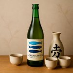 画像6: 三層に並ぶ魚のシンプルでモダンなロゴ (6)