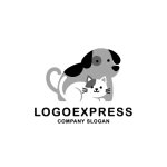 画像3: 犬と猫が仲良く寄り添うペットロゴ (3)