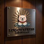 画像5: 水遊びを楽しむ可愛い柴犬のロゴ (5)