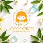 画像9: ドリンクを飲む女の子のキュートなロゴ (9)