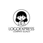 画像3: ドリンクを飲む女の子のキュートなロゴ (3)