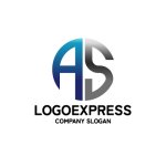 画像1: 洗練されたサークルスタイルの「AS」のロゴ (1)