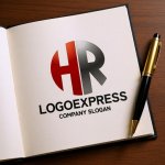画像6: 円の中に収められた「HR」の洗練されたロゴ (6)