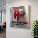 画像7: 円の中に収められた「HR」の洗練されたロゴ (7)