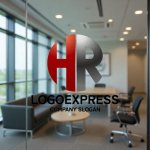 画像9: 円の中に収められた「HR」の洗練されたロゴ (9)