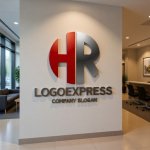 画像10: 円の中に収められた「HR」の洗練されたロゴ (10)