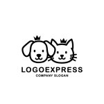 画像3: 王冠をかぶった犬と猫の仲良しロゴ (3)