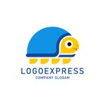 画像1: ポップで愛らしいカメのキャラクターロゴ (1)