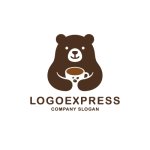 画像1: コーヒーを愛するクマのほっこりロゴ (1)