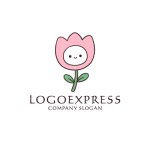 画像1: 笑顔の花が咲くキュートなキャラクターロゴ (1)