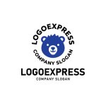 画像1: クマのキャラクターが印象的なエンブレムロゴ (1)