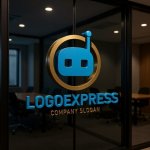 画像15: ロボットの顔をモチーフにした先進的なロゴ (15)