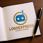 画像6: ロボットの顔をモチーフにした先進的なロゴ (6)