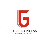 画像1: G字とシャープなラインが重なるモダンロゴ (1)