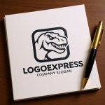 画像6: 力強さとインパクトを放つ恐竜（T-REX）のロゴ (6)