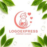 画像9: 妊婦さんと赤ちゃんを優しく包む絆のロゴ (9)