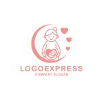 画像1: 妊婦さんと赤ちゃんを優しく包む絆のロゴ (1)